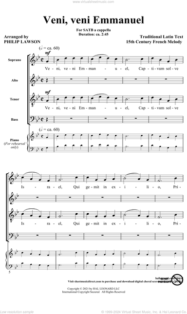 Veni, Veni Emmanuel (arr. Philip Lawson)