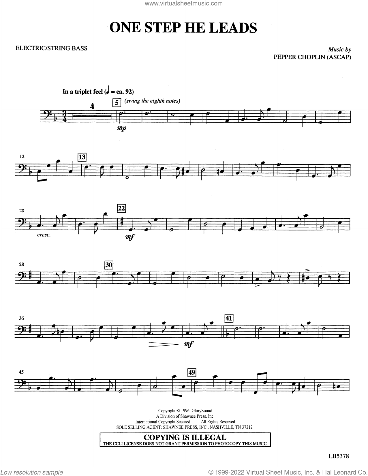 One Step He Leads (complete set of parts)