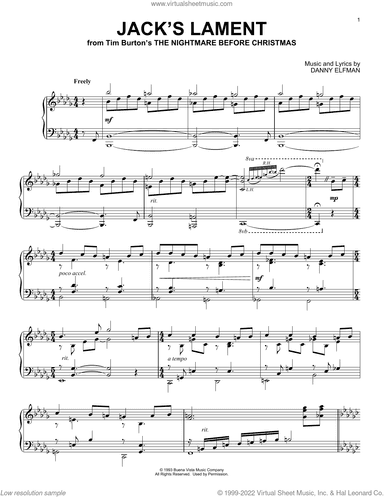 Jack's Lament (from The Nightmare Before Christmas)