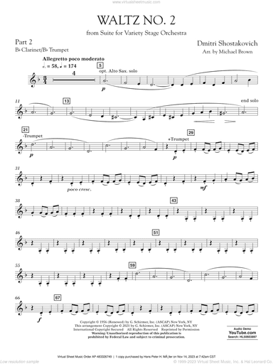 Waltz No. 2 (from Suite for Variety Stage Orchestra) (arr. Brown)