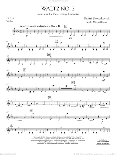 Waltz No. 2 (from Suite for Variety Stage Orchestra) (arr. Brown)