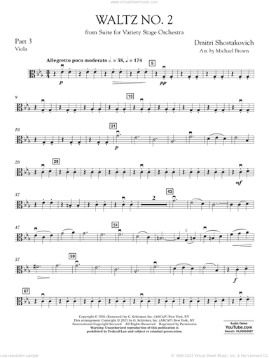Waltz No. 2 (from Suite for Variety Stage Orchestra) (arr. Brown)