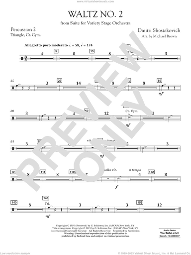 Waltz No. 2 (from Suite for Variety Stage Orchestra) (arr. Brown)