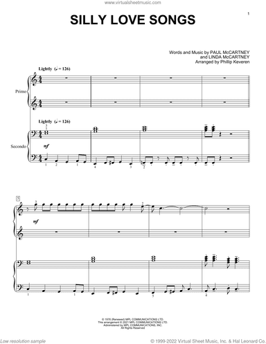 Silly Love Songs (arr. Phillip Keveren)