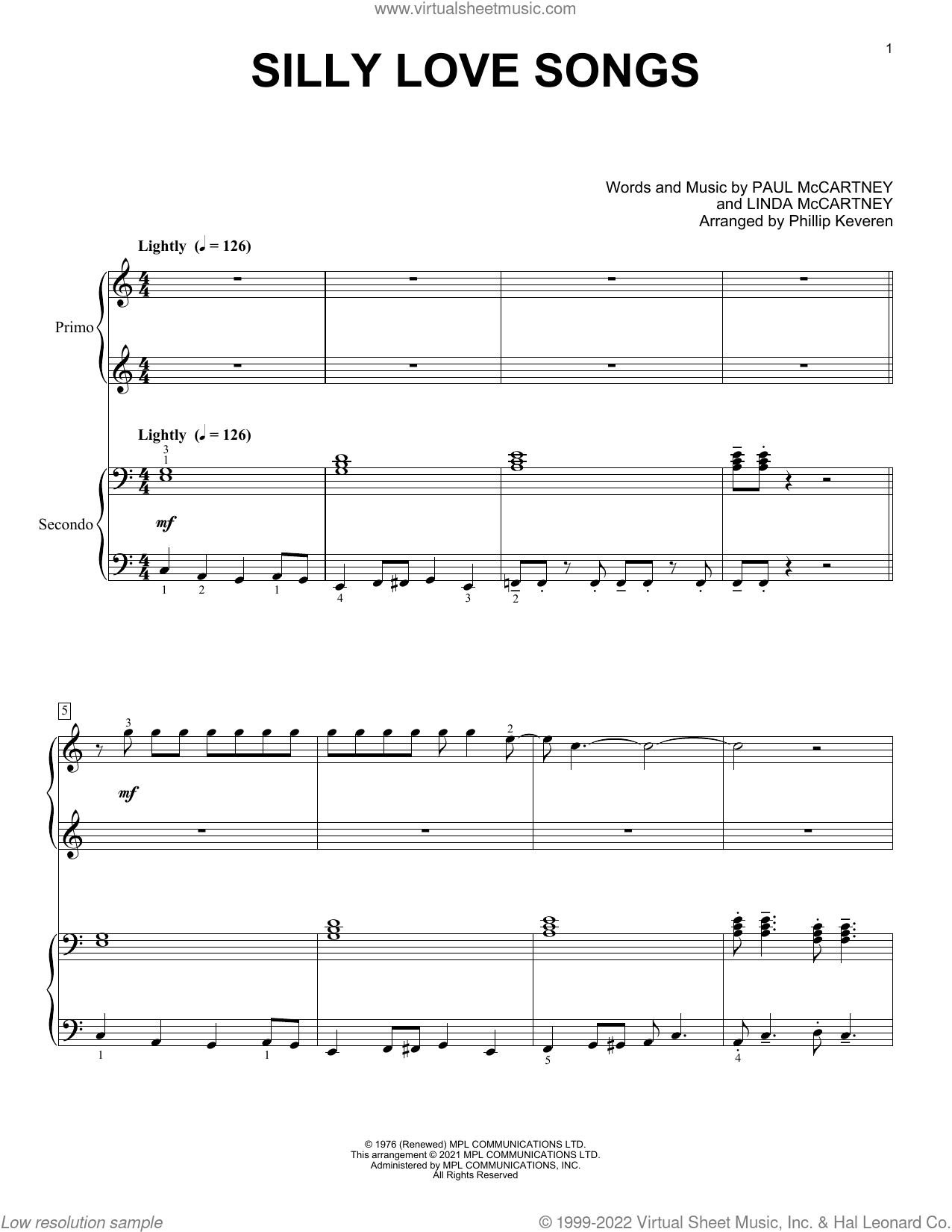 Silly Love Songs (arr. Phillip Keveren)