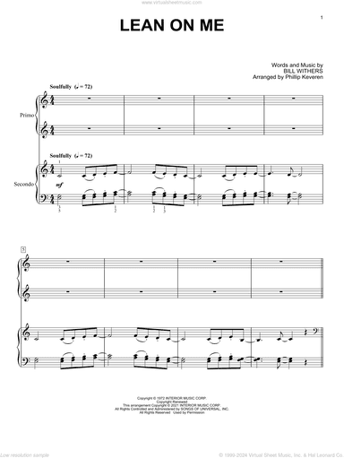 Lean On Me (arr. Phillip Keveren)