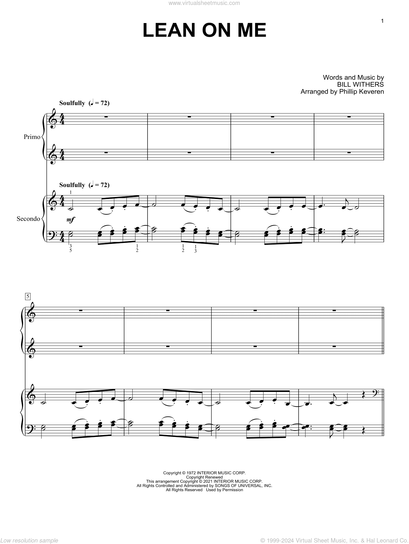 Lean On Me (arr. Phillip Keveren)