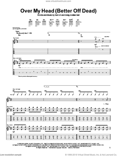 Over My Head (Better Off Dead)