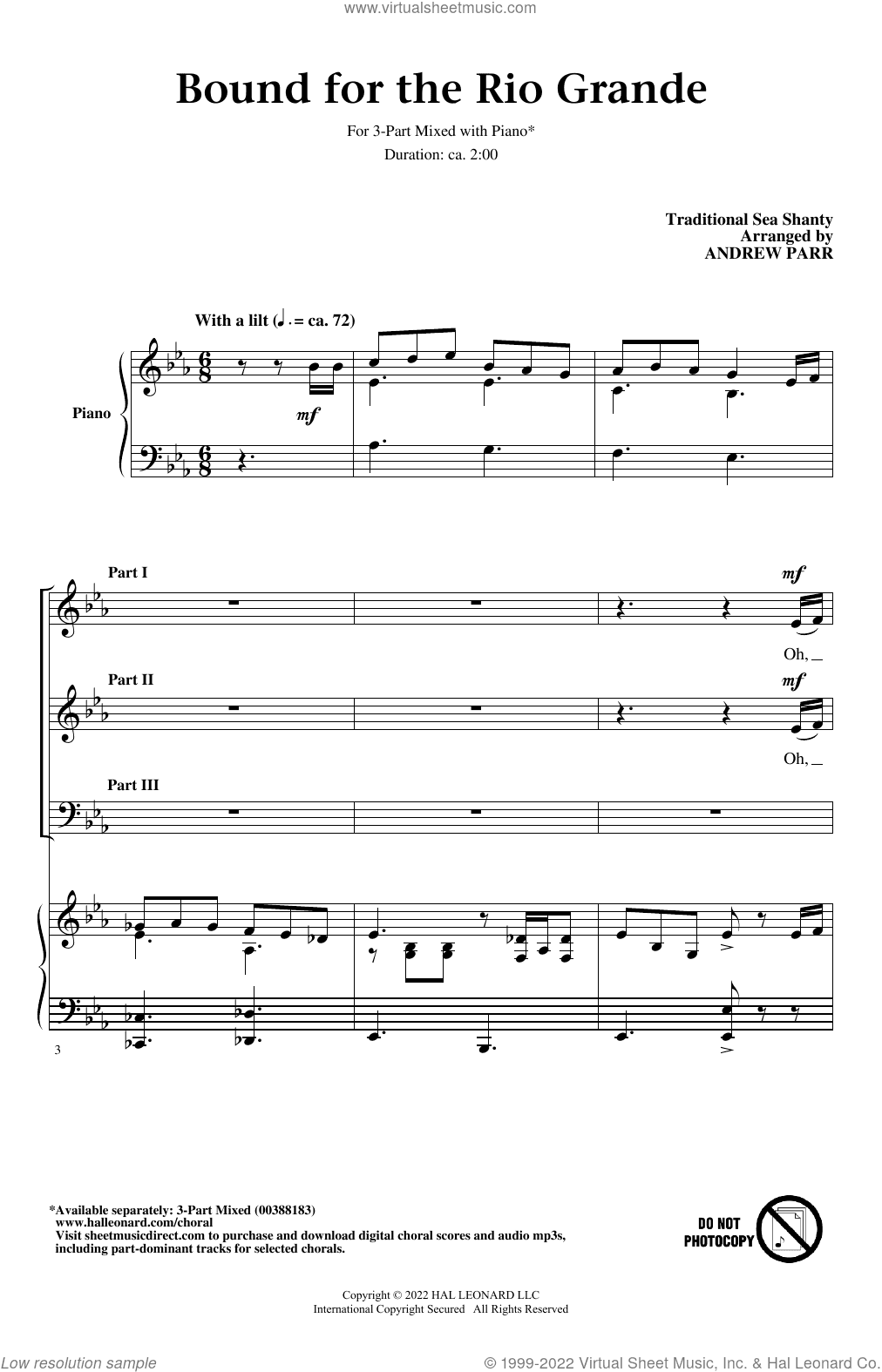 Bound For The Rio Grande (arr. Andrew Parr)