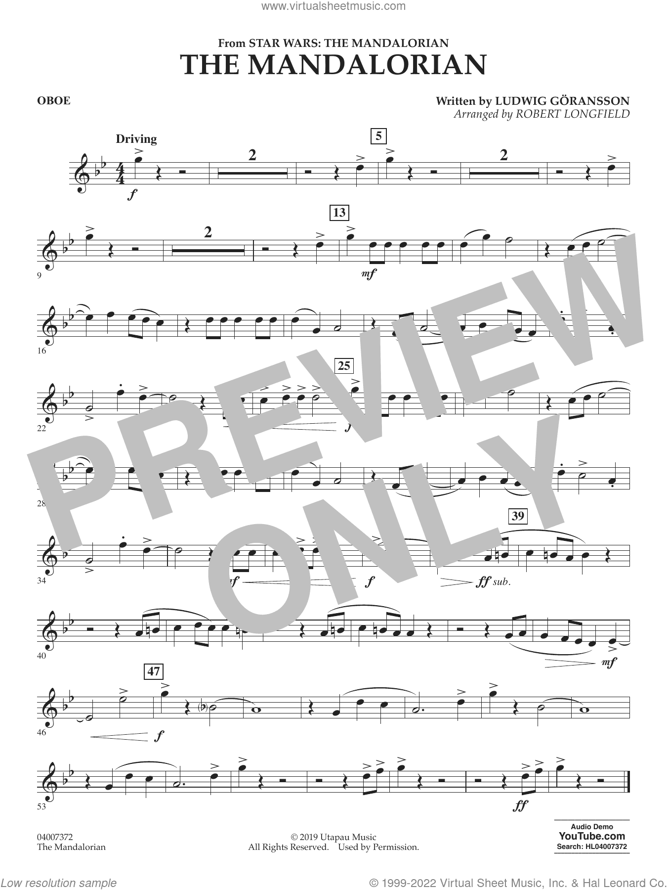 The Mandalorian (from Star Wars: The Mandalorian) (arr. Longfield)