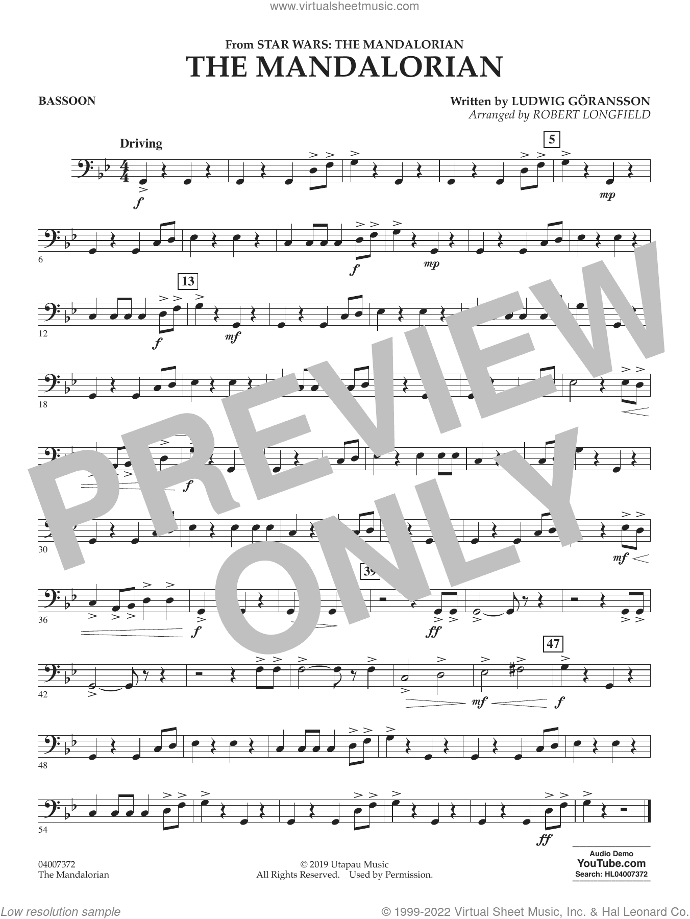 The Mandalorian (from Star Wars: The Mandalorian) (arr. Longfield)