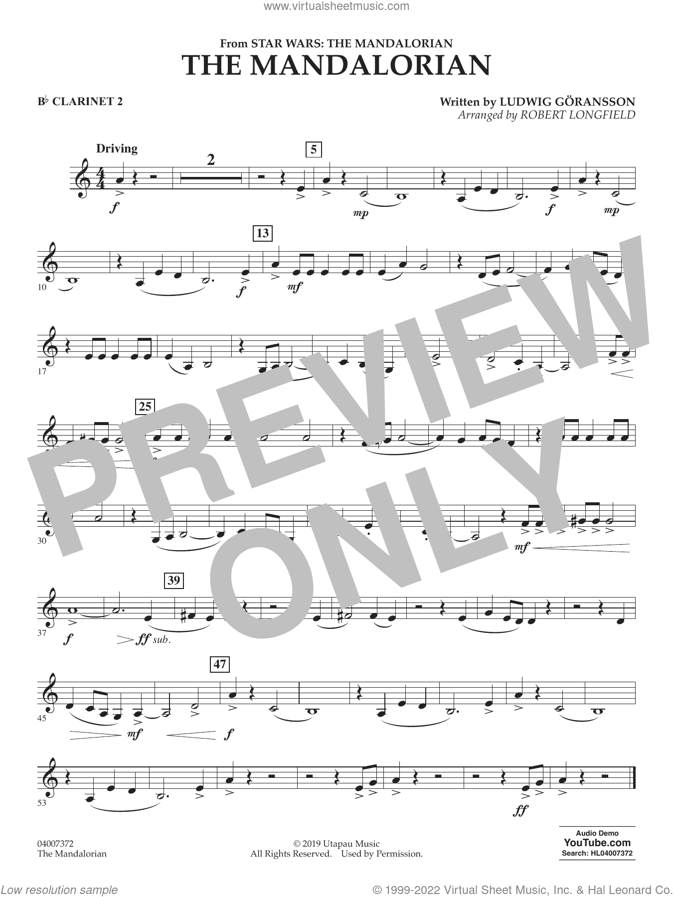 The Mandalorian (from Star Wars: The Mandalorian) (arr. Longfield)