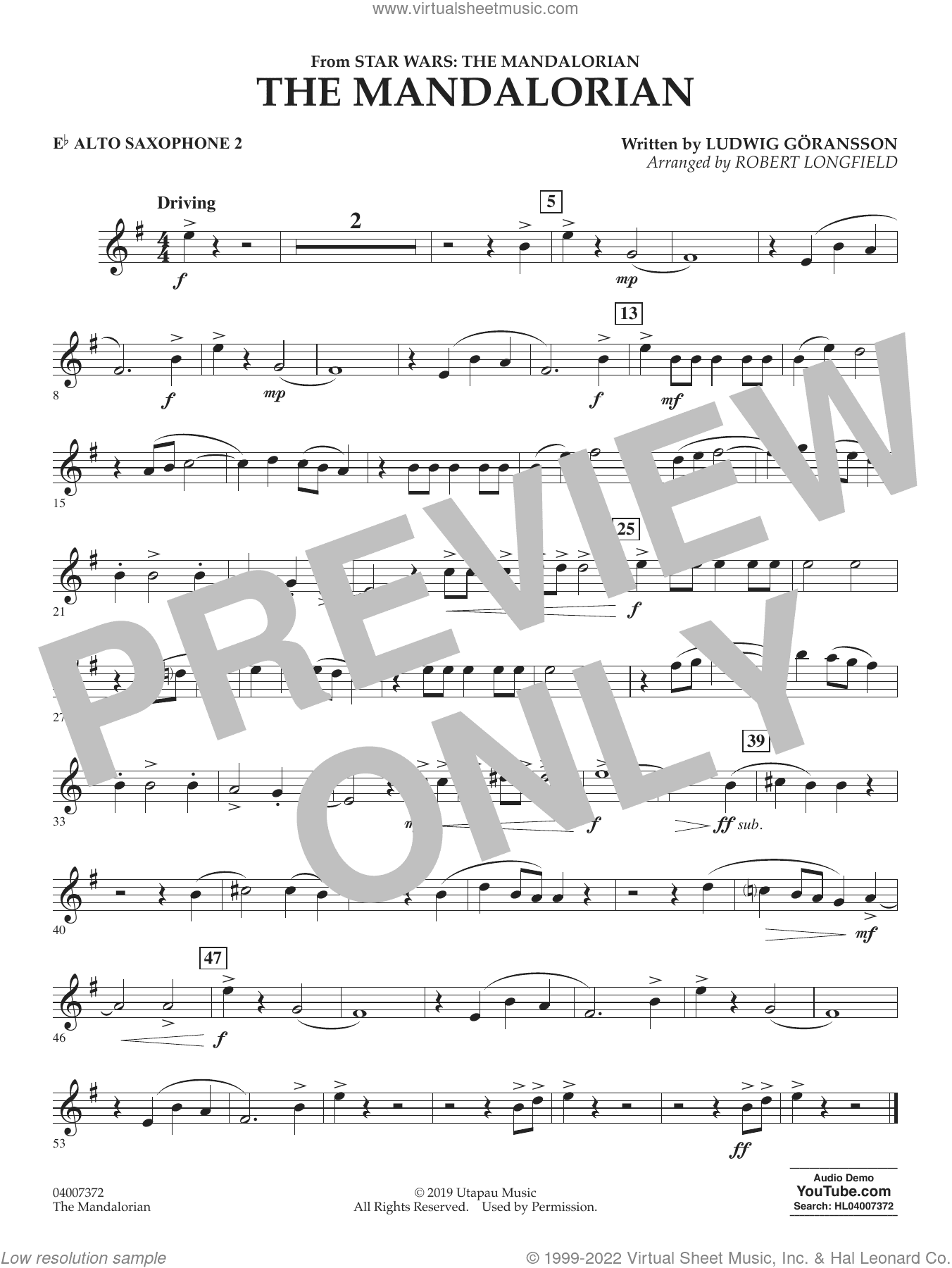 The Mandalorian (from Star Wars: The Mandalorian) (arr. Longfield)