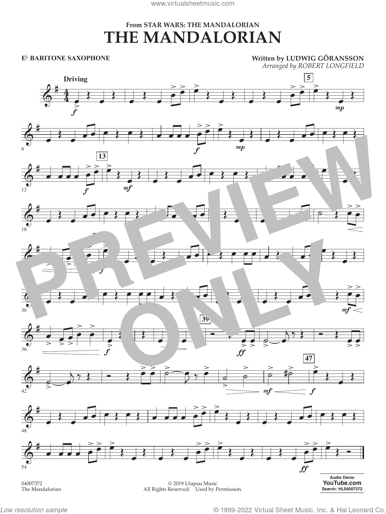 The Mandalorian (from Star Wars: The Mandalorian) (arr. Longfield)