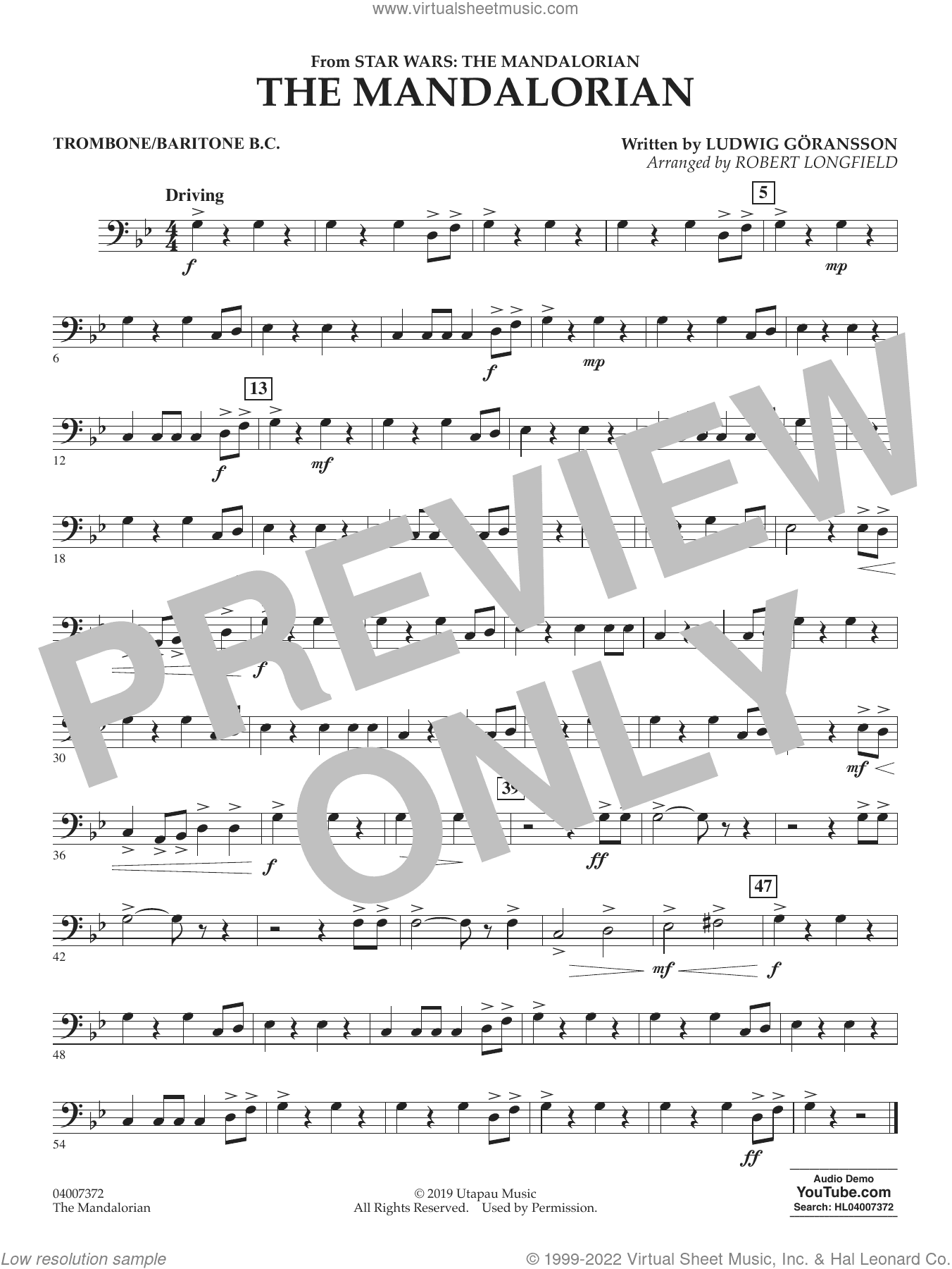 The Mandalorian (from Star Wars: The Mandalorian) (arr. Longfield)