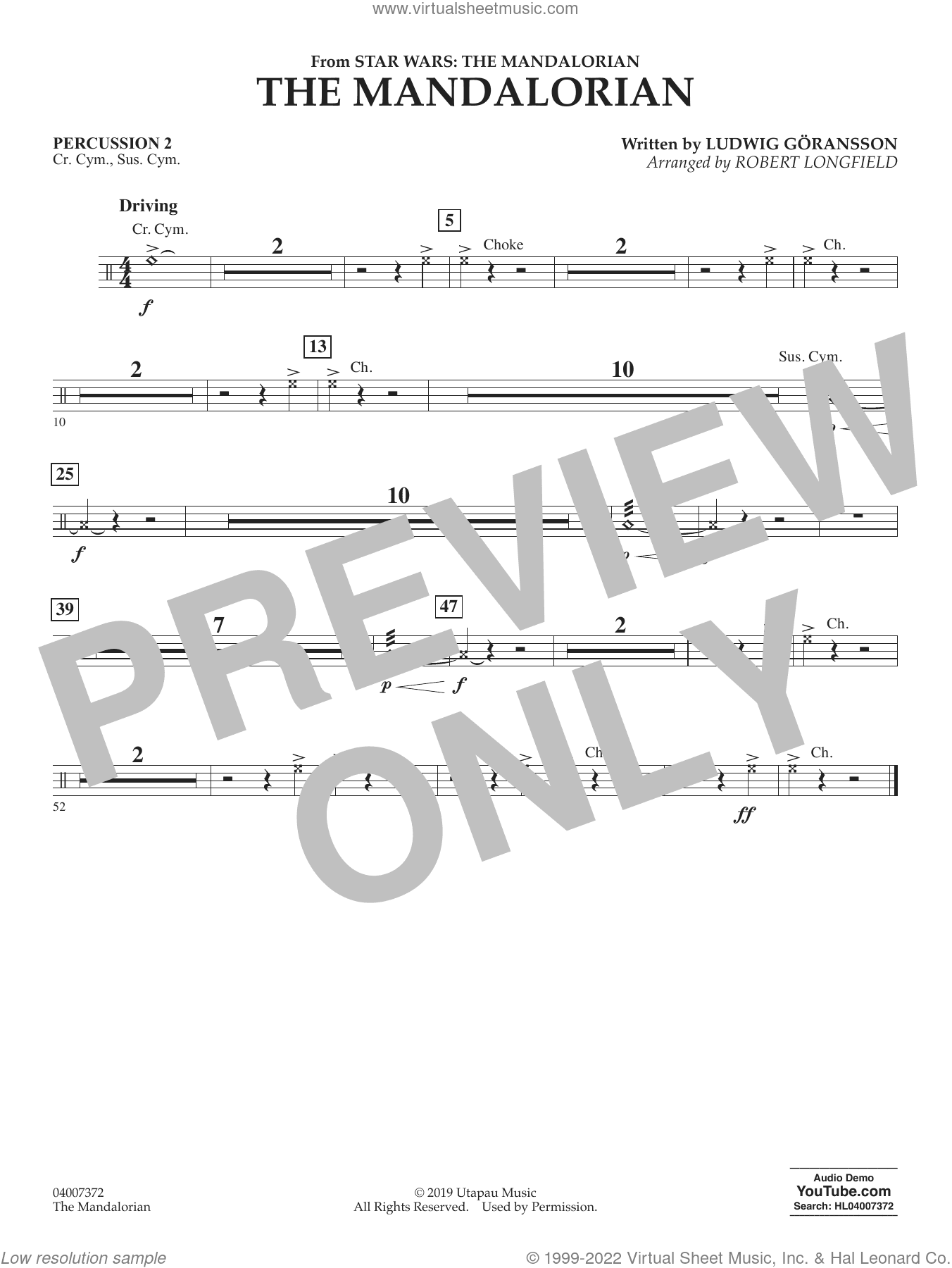 The Mandalorian (from Star Wars: The Mandalorian) (arr. Longfield)