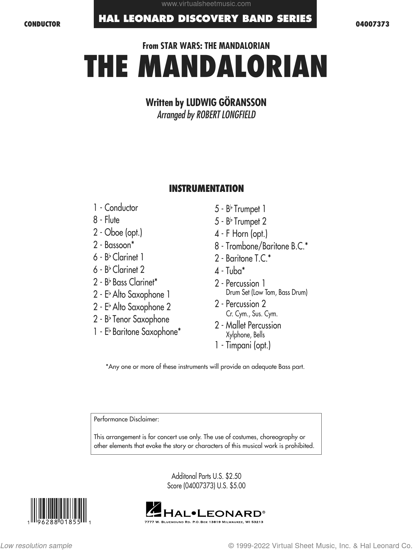 The Mandalorian (from Star Wars: The Mandalorian) (arr. Robert Longfield)