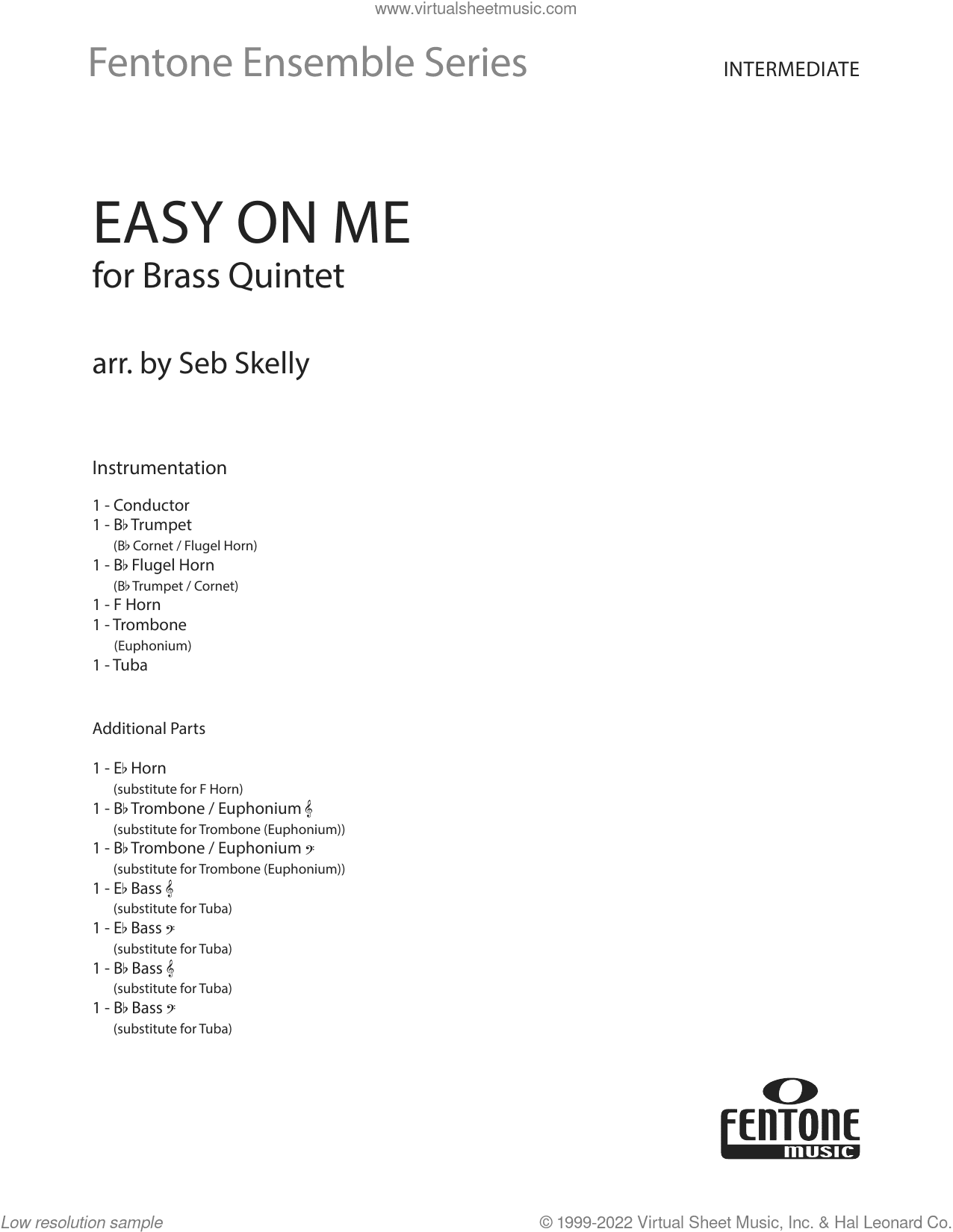 Easy On Me (for Brass Quintet) (arr. Seb Skelly)