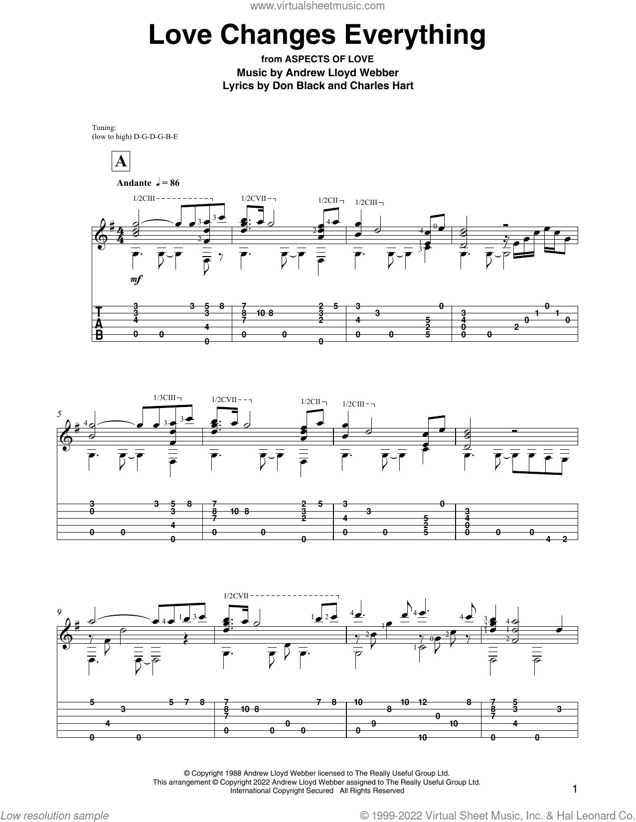 Love Changes Everything (from Aspects Of Love) (arr. David Jaggs)