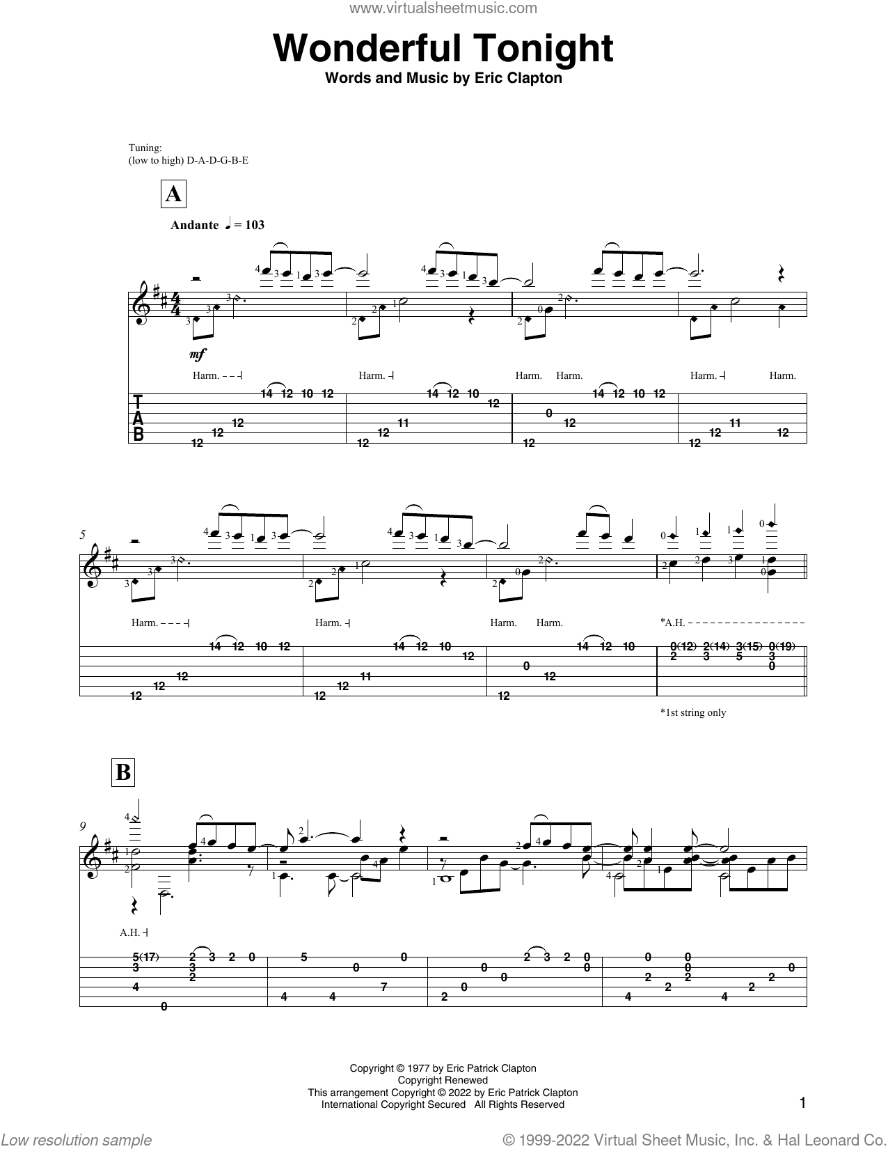 Wonderful Tonight (arr. David Jaggs)