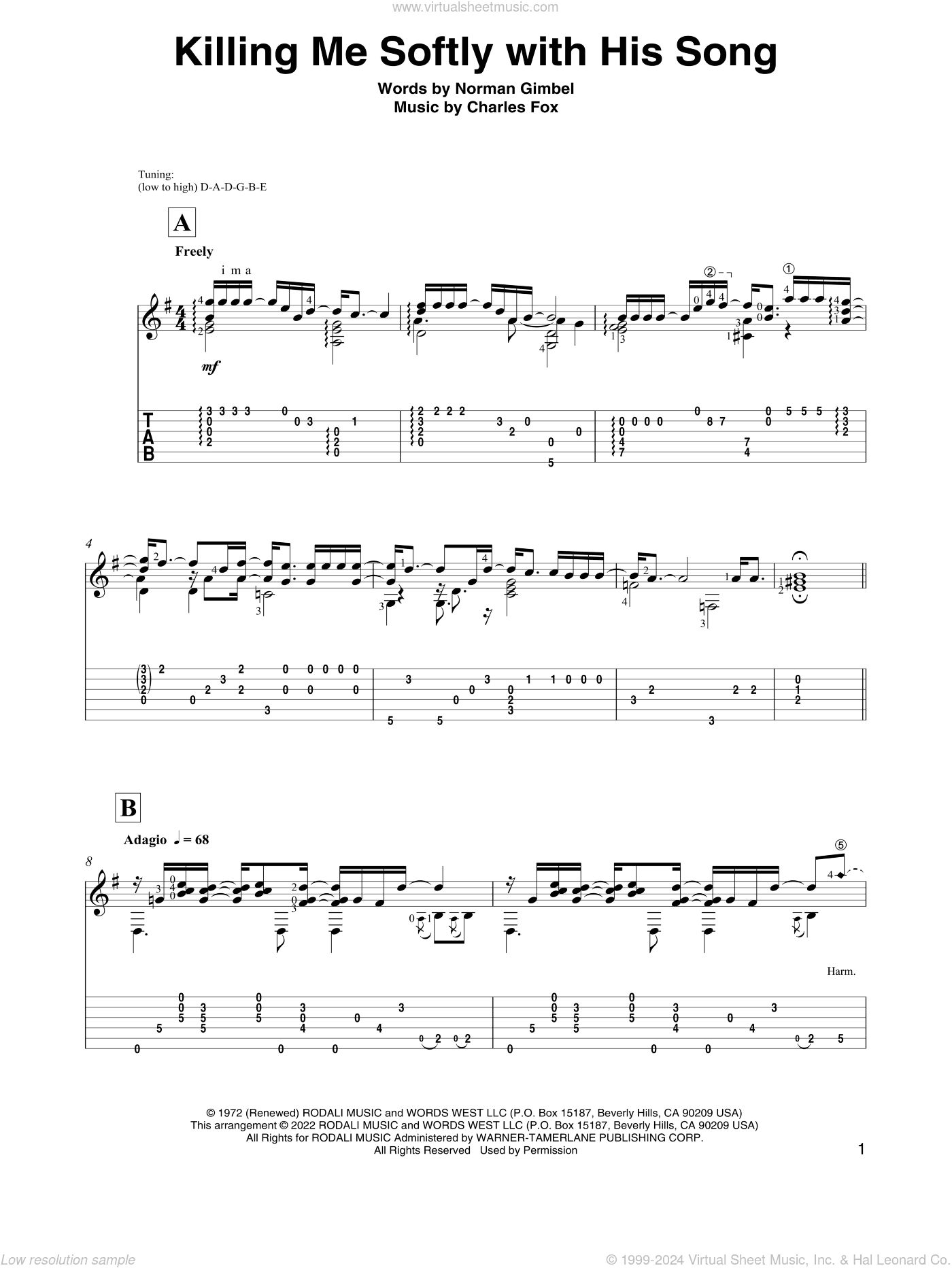 Killing Me Softly With His Song (arr. David Jaggs)