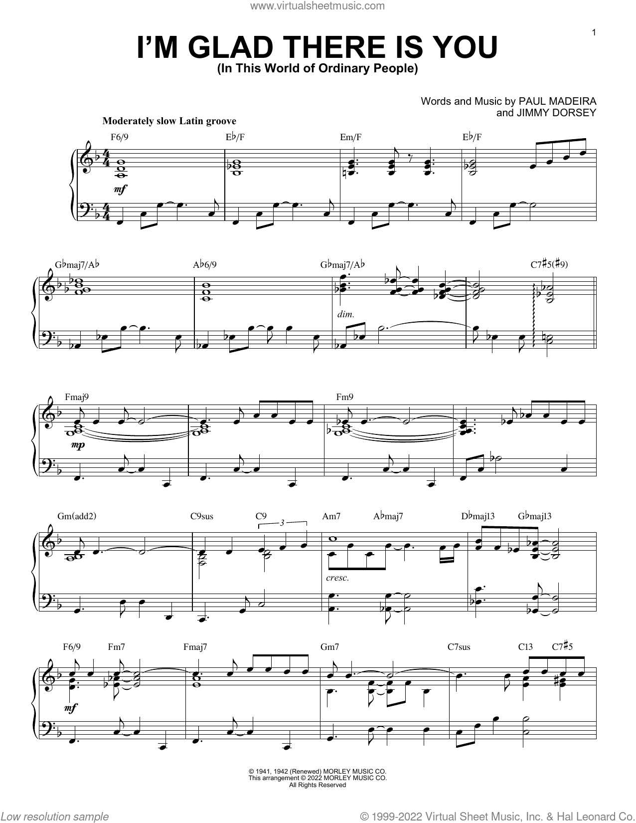 I'm Glad There Is You (In This World Of Ordinary People) [Jazz version] (arr. Brent Edstrom)
