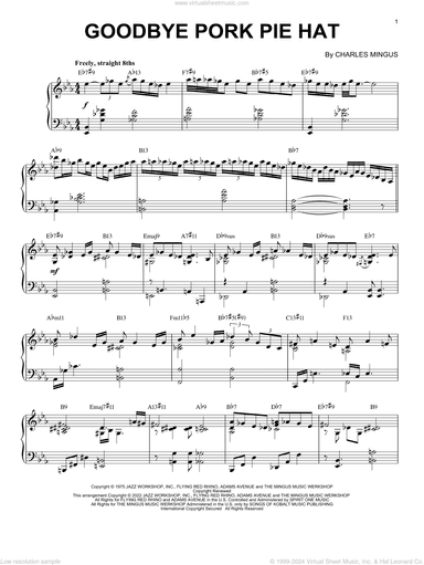 Goodbye Pork Pie Hat [Jazz version] (arr. Brent Edstrom)