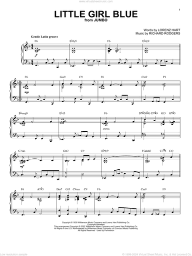 Little Girl Blue [Jazz version] (from Jumbo) (arr. Brent Edstrom)