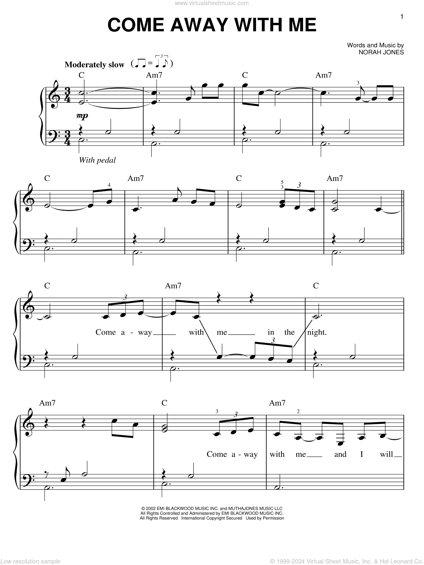 Come Away With Me, (easy)
