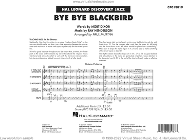 Bye Bye Blackbird (arr. Paul Murtha) (COMPLETE)