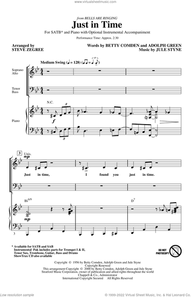Just In Time (from Bells Are Ringing) (arr. Steve Zegree)