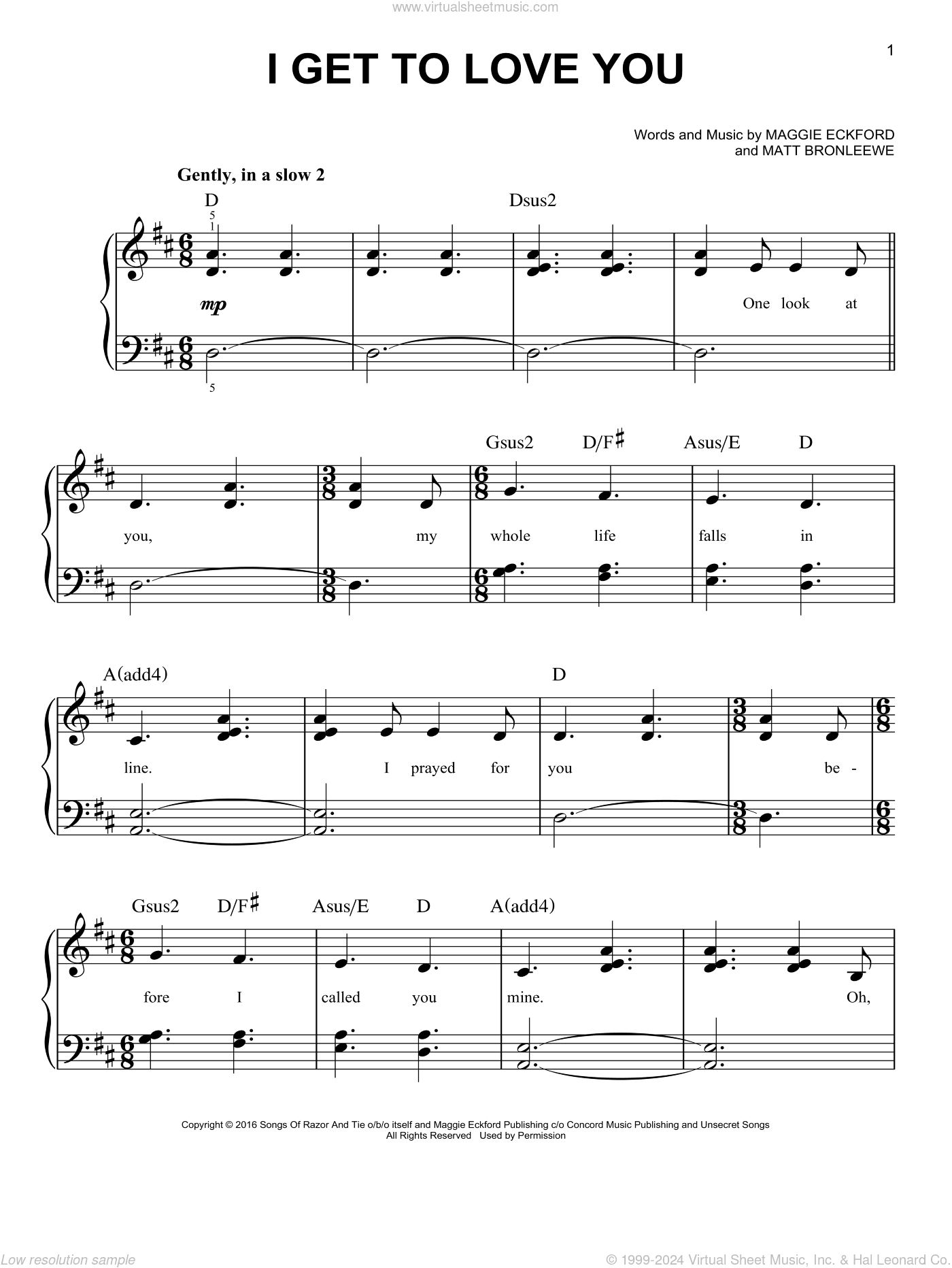 I Get To Love You, (easy)