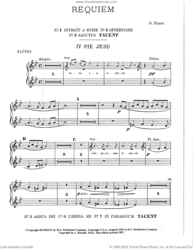 Requiem (Complete Orchestration) (complete set of parts)