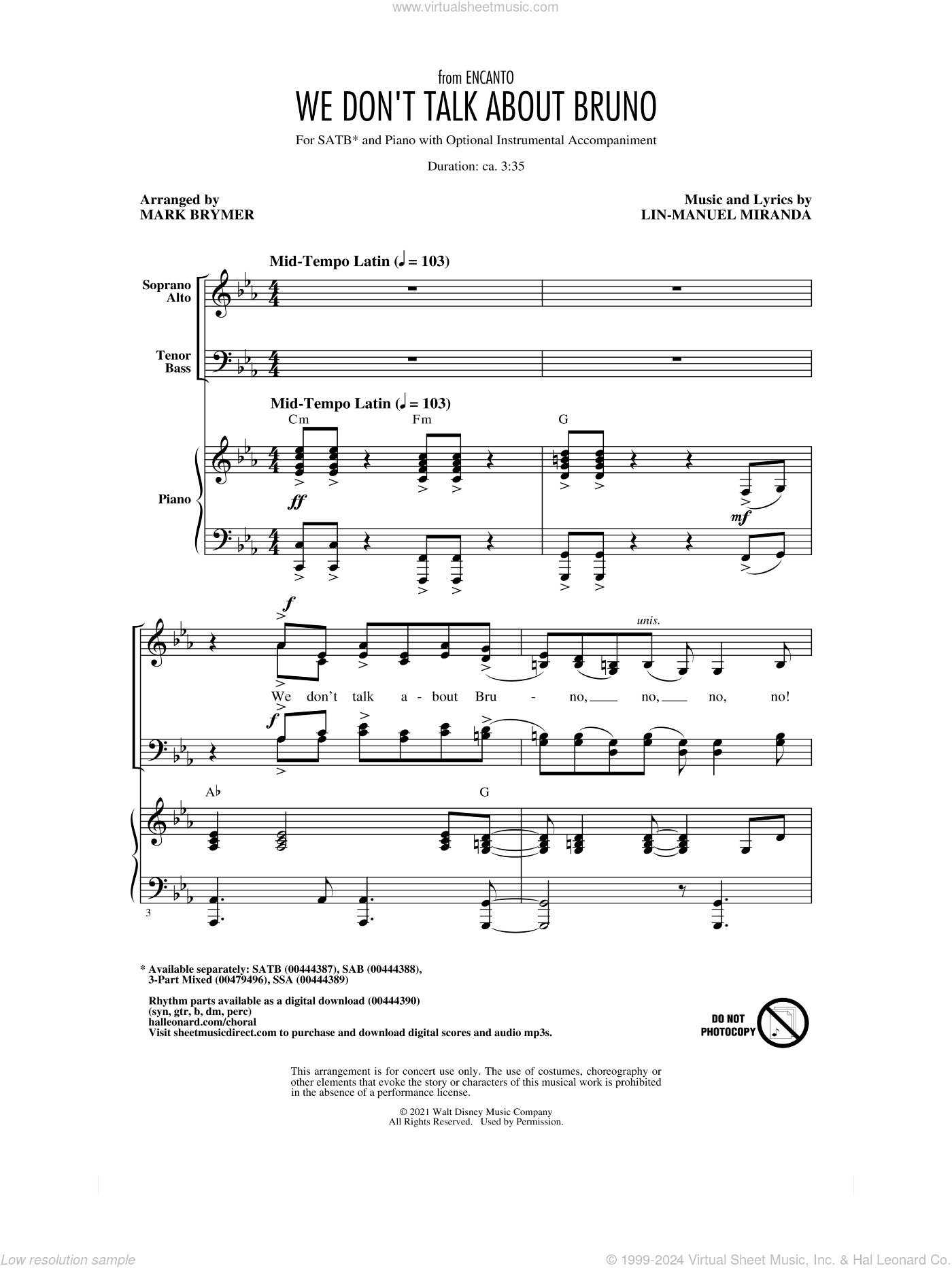 We Don't Talk About Bruno (from Encanto) (arr. Mark Brymer)
