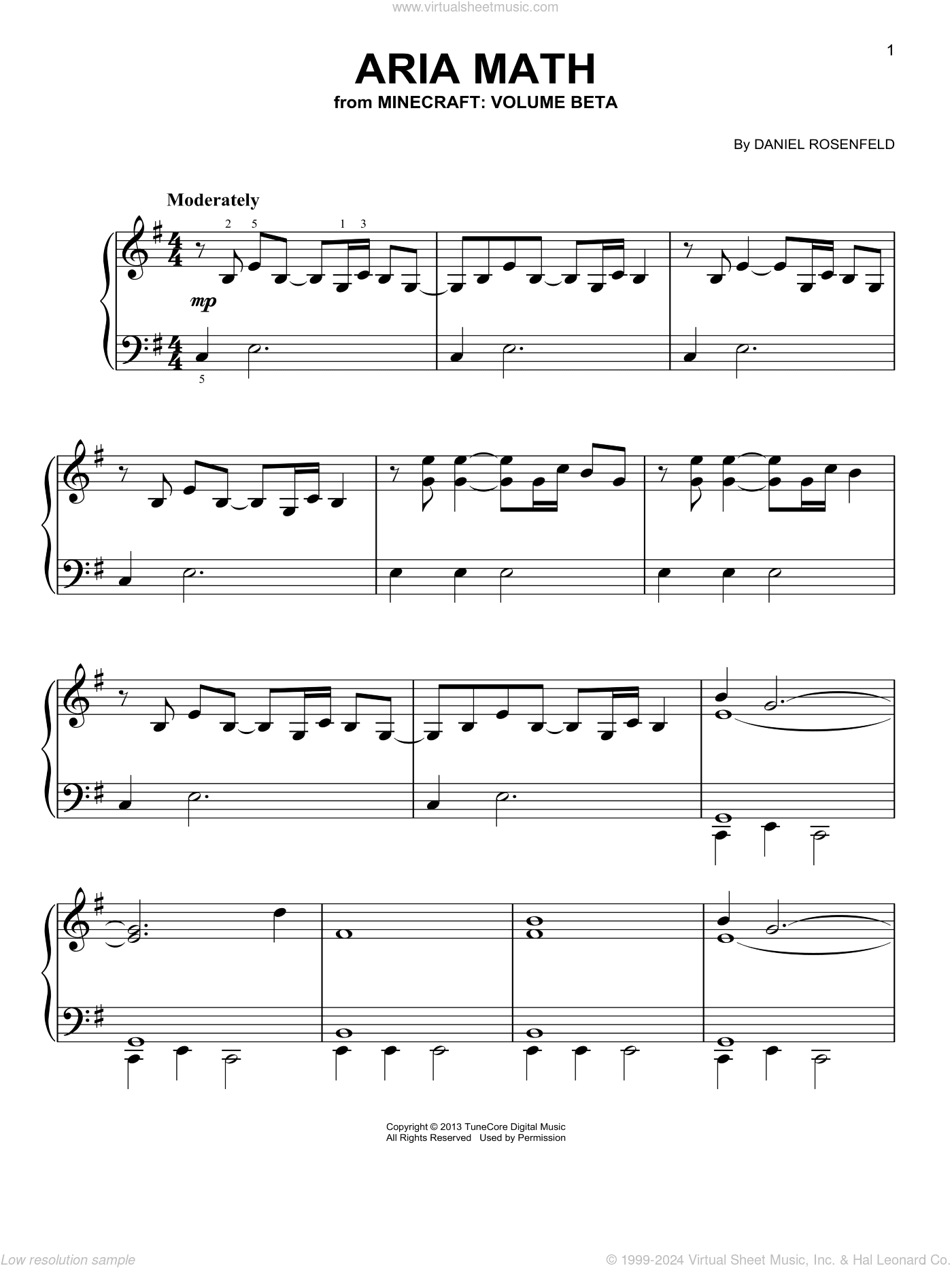 Aria Math (from Minecraft), (easy)