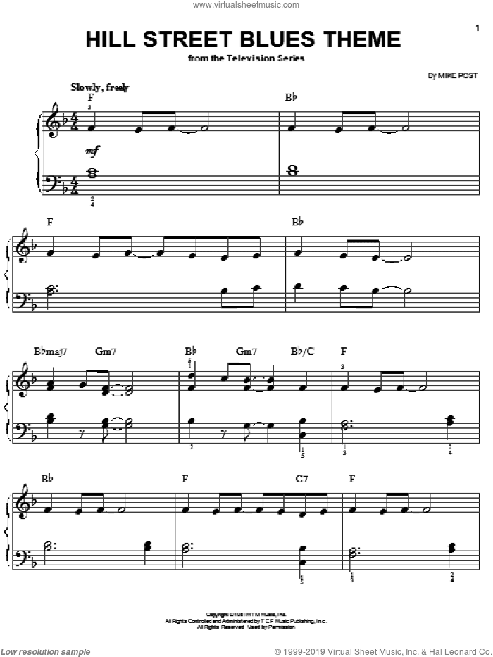 Hill Street Blues Theme, (easy)