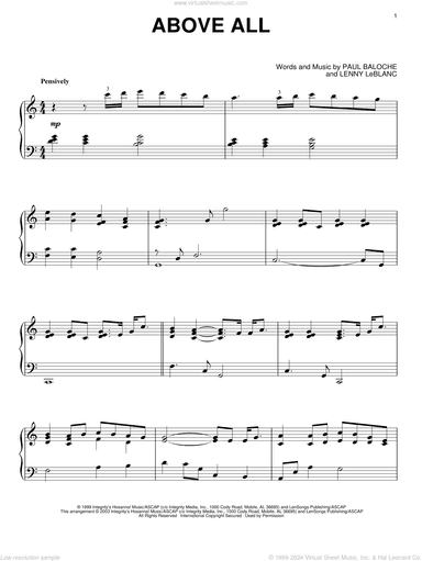 Above All, (intermediate)