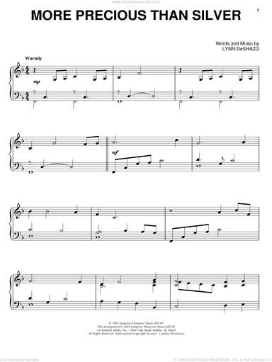 More Precious Than Silver, (intermediate)