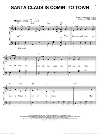 Santa Claus Is Comin' To Town (arr. Dan Coates)