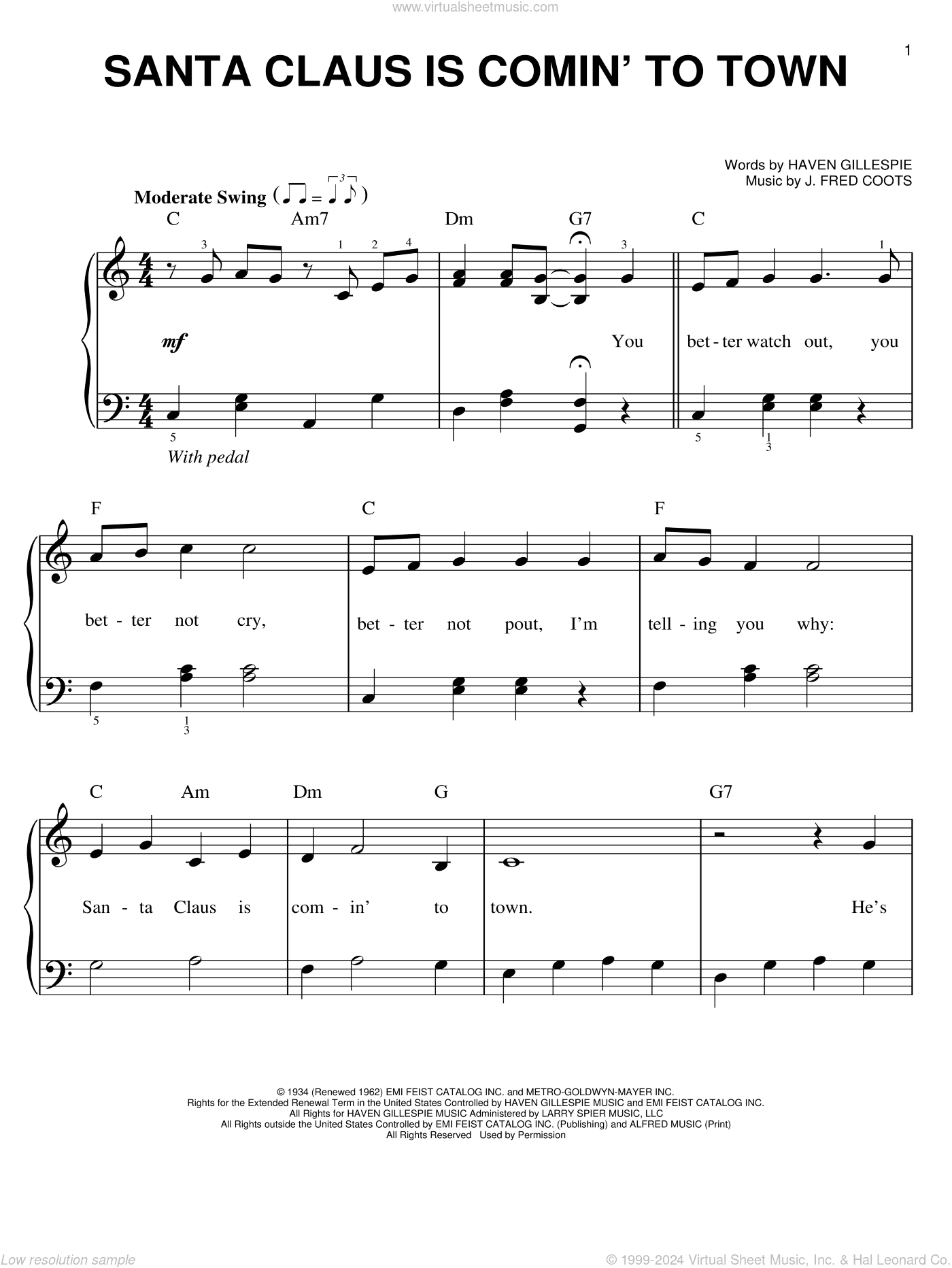 Santa Claus Is Comin' To Town (arr. Dan Coates)