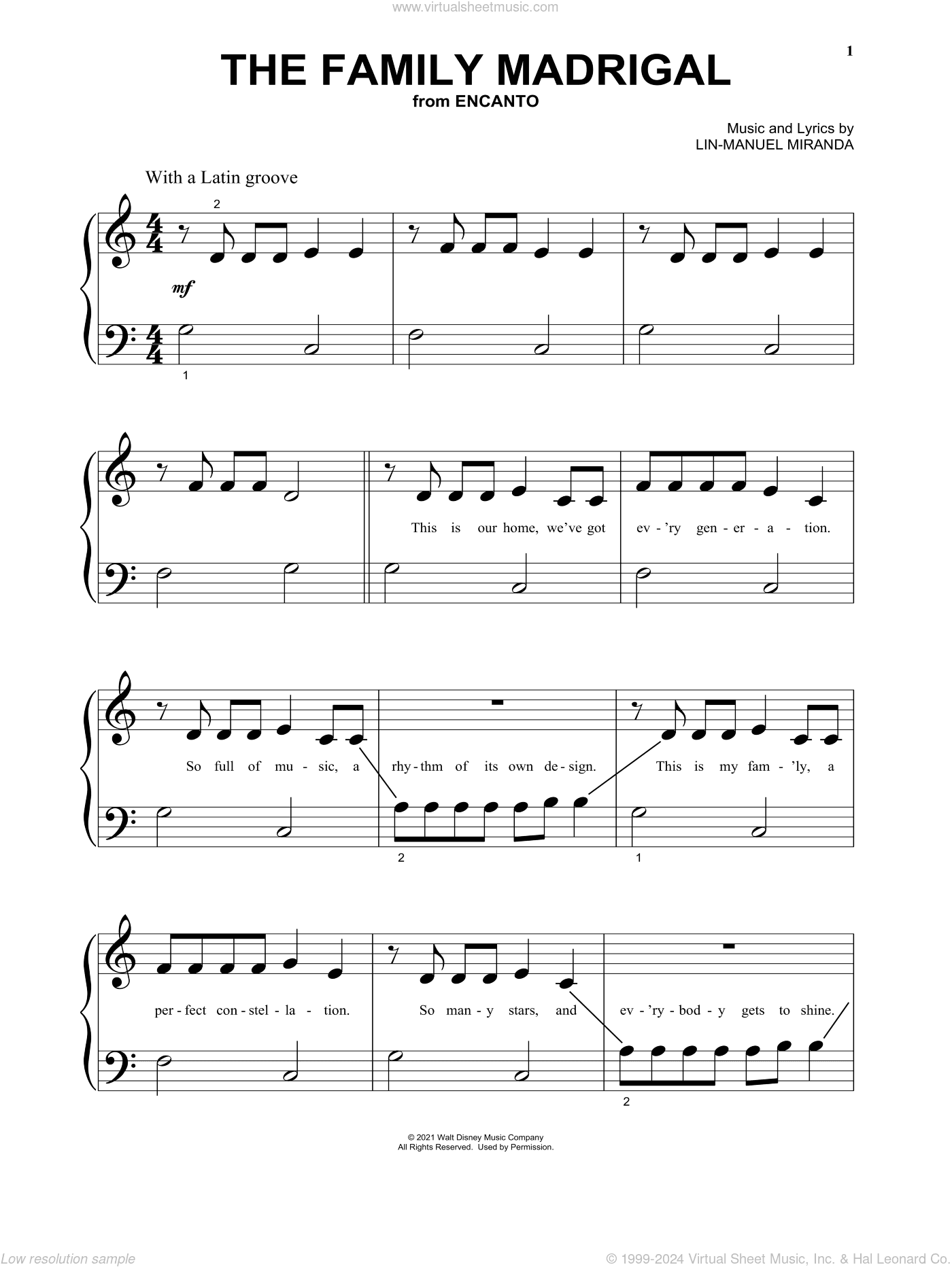The Family Madrigal (from Encanto), (beginner)