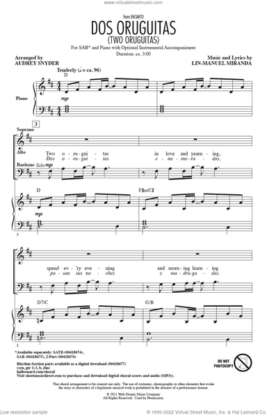 Dos/Two Oruguitas (from Encanto) (arr. Audrey Snyder)
