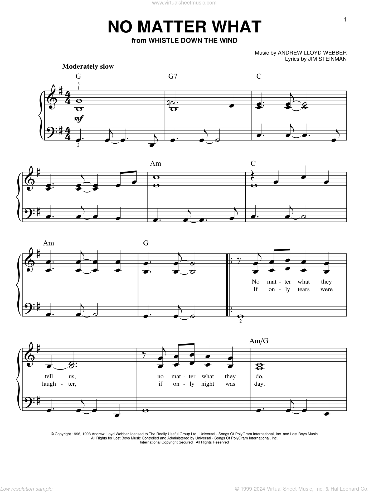 No Matter What (from Whistle Down the Wind)