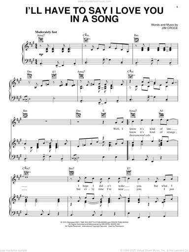 I'll Have To Say I Love You In A Song