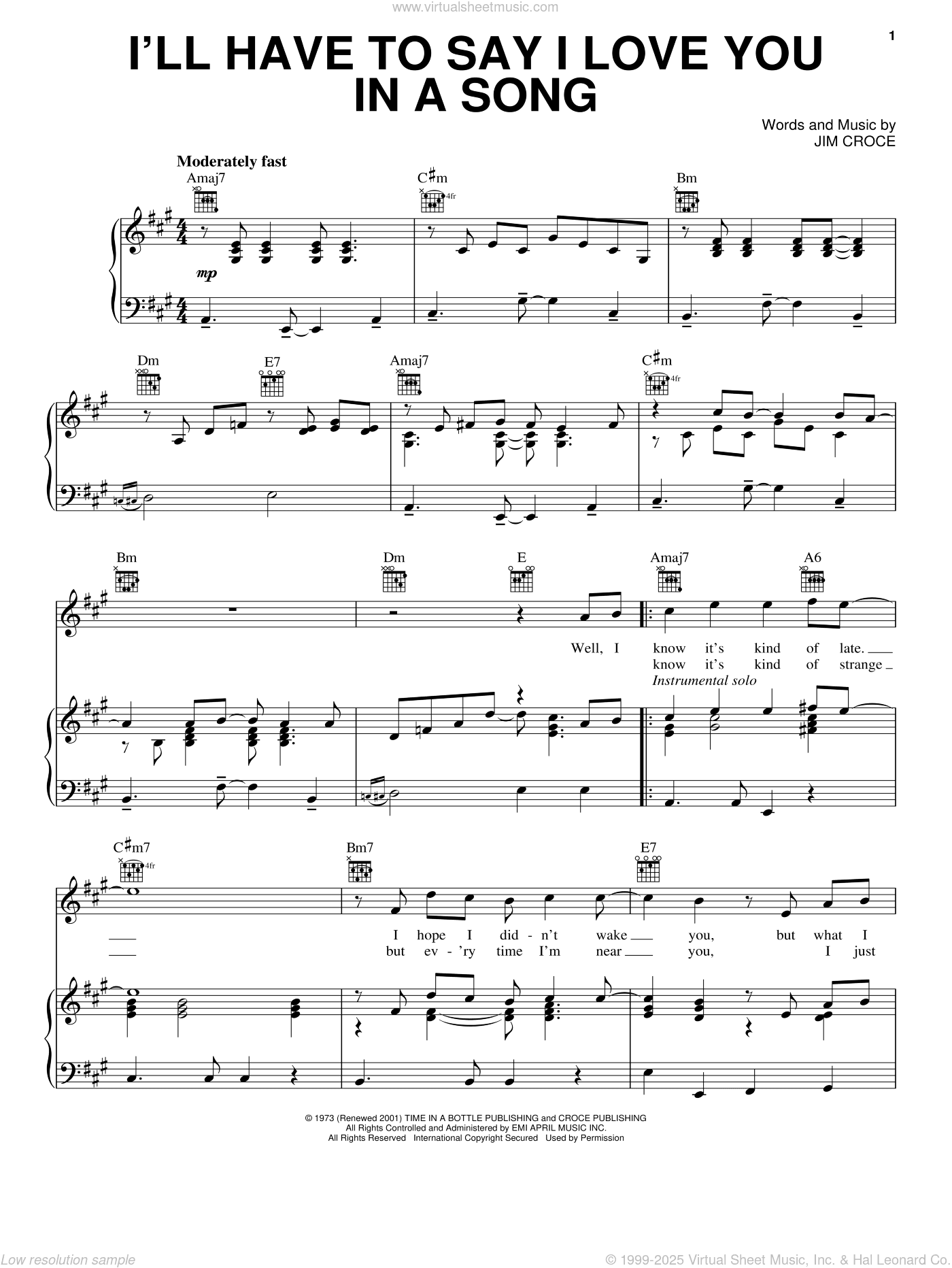 I'll Have To Say I Love You In A Song