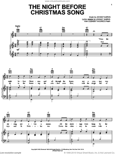 The Night Before Christmas Song