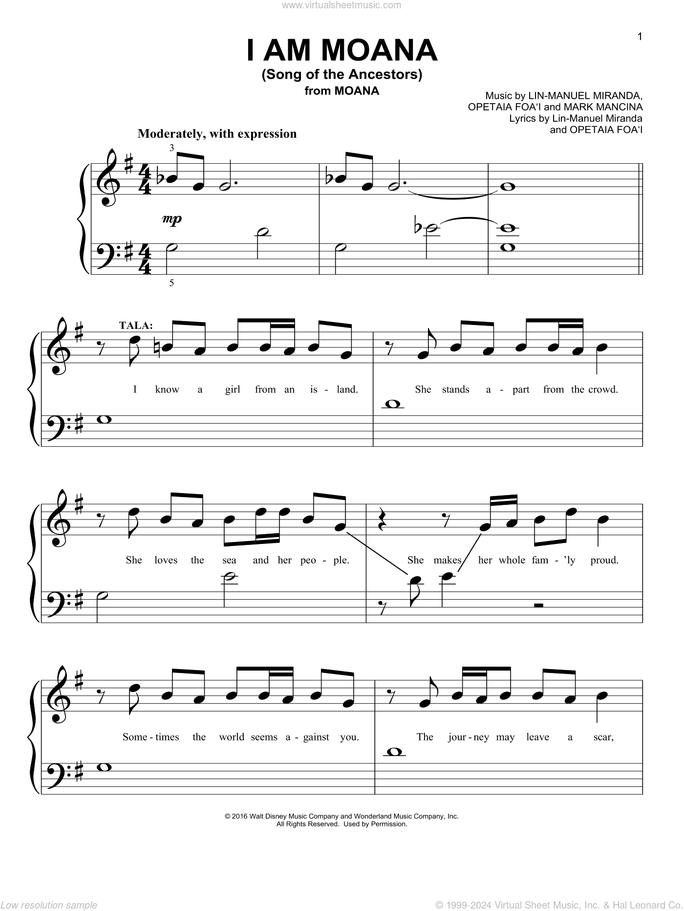 I Am Moana (Song Of The Ancestors) (from Moana)