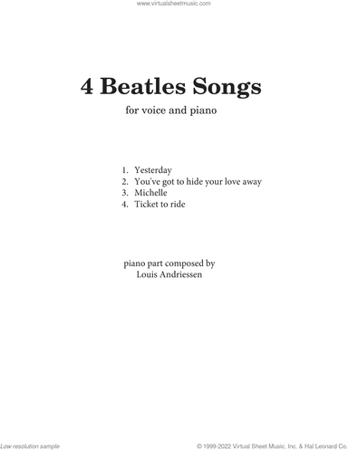 4 Beatles Songs (arr. Louis Andriessen)
