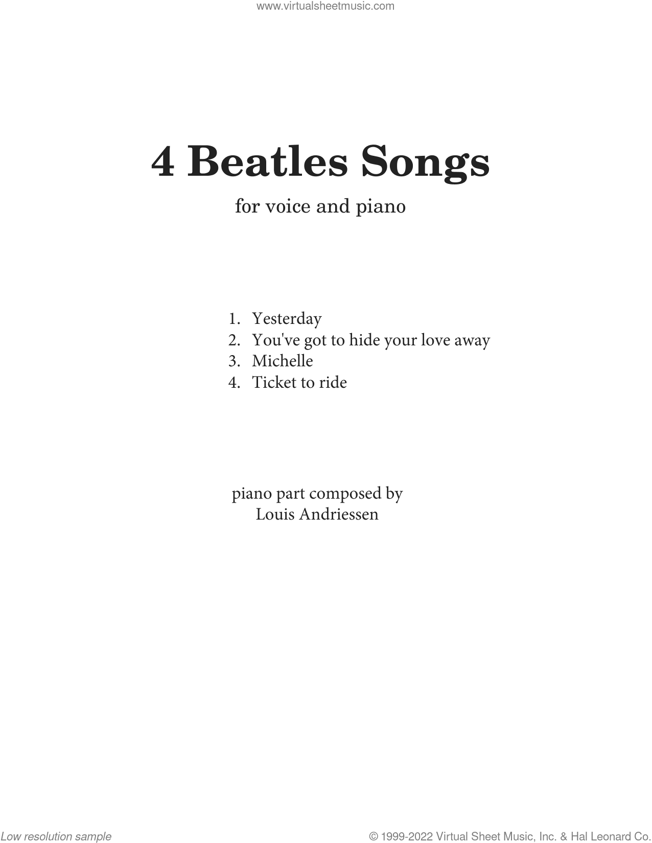 4 Beatles Songs (arr. Louis Andriessen)