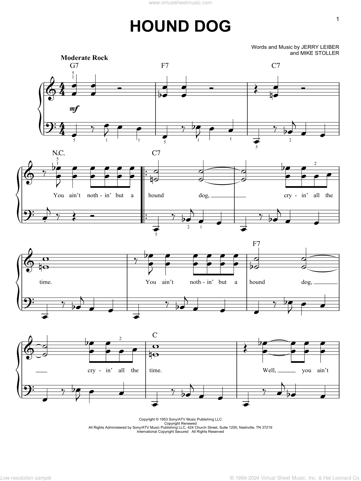 Hound Dog, (easy)